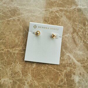 NEW Kendra Scott Gold Presleigh love Knot Stud Earrings